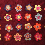 Complete set of embroidered felt flowers