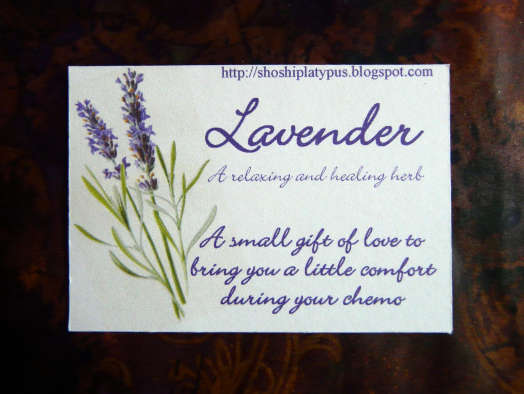 Card to accompany lavender sachet