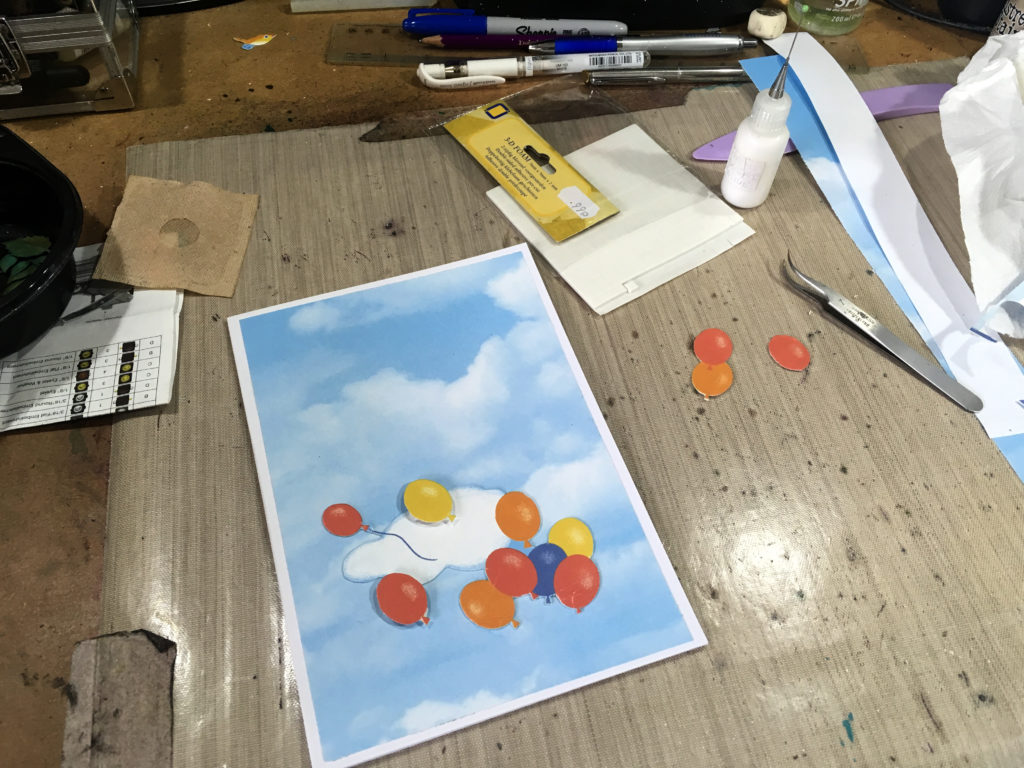 Fussy cutting the card elements
