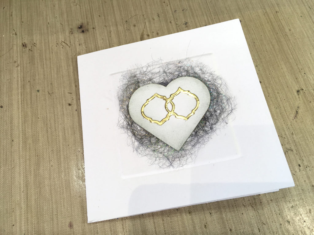 Anniversary card - gold die-cut stuck down