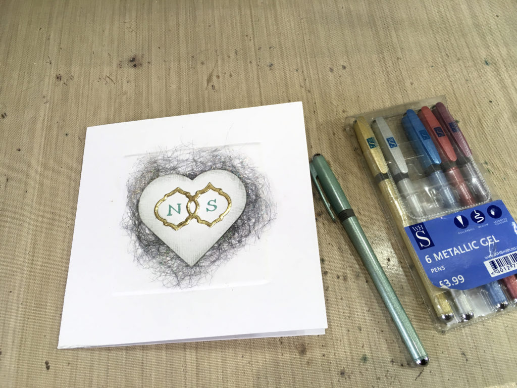 Anniversary card - adding the initials