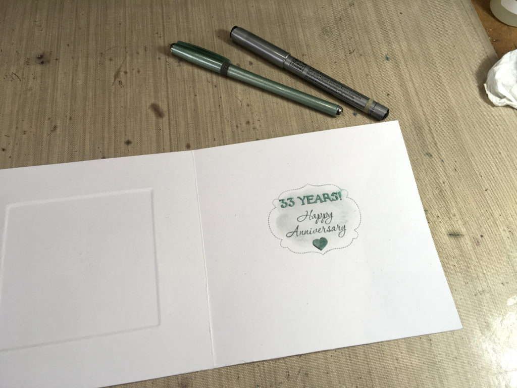 Anniversary card - working on the inside