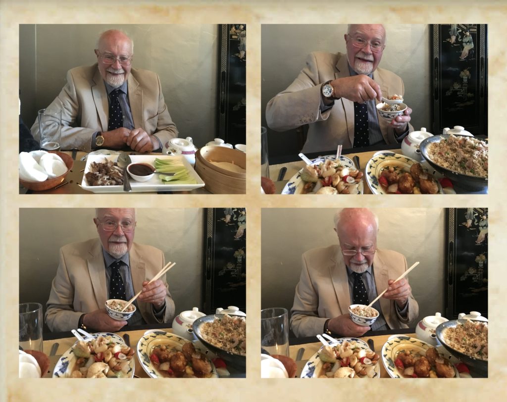 4 pictures of my hubby at Yum Sing