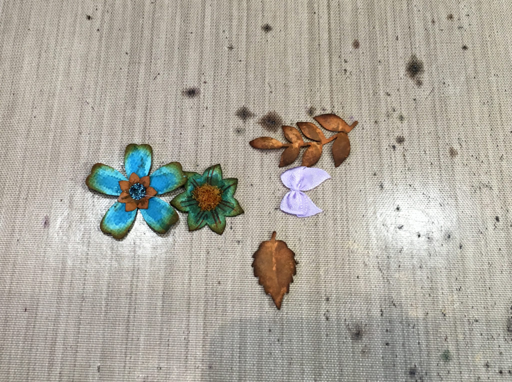 Floral embellishments for card