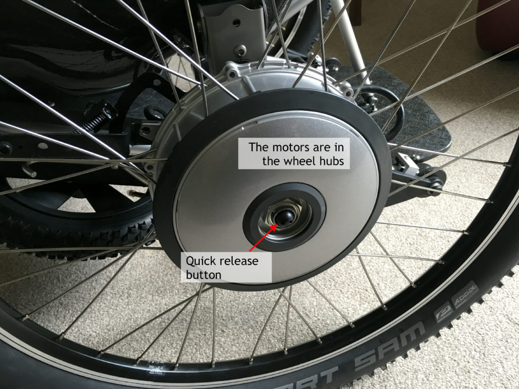 Motors in Trekinetic wheelchair hubs