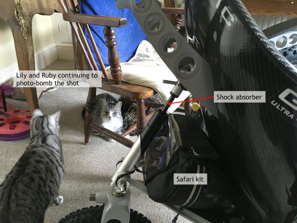 Shock absorber and Safari kit for Trekinetic wheelchair