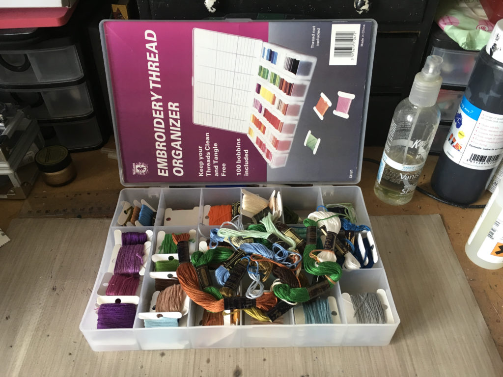 Storage box of embroidery threads