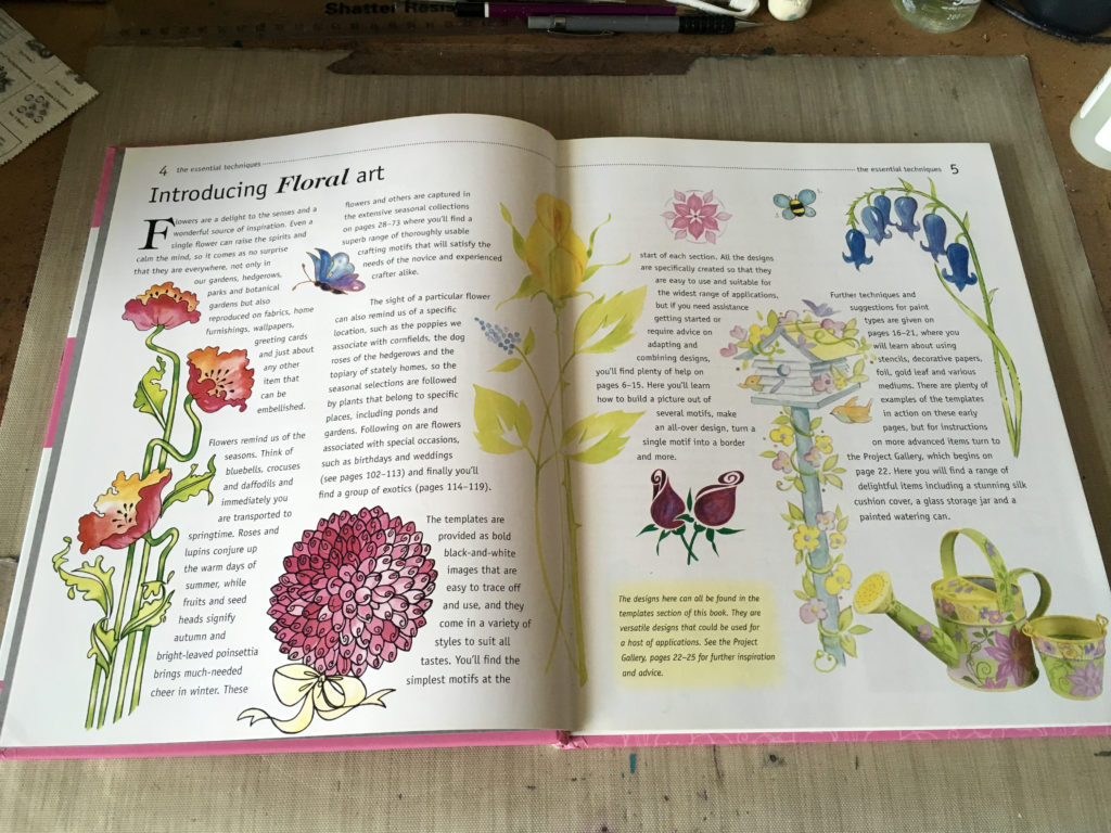 Florals design book example of coloured page