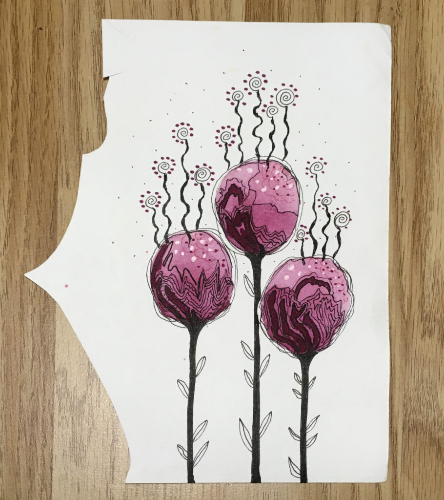 Watercolour Doodles - Globe Flowers