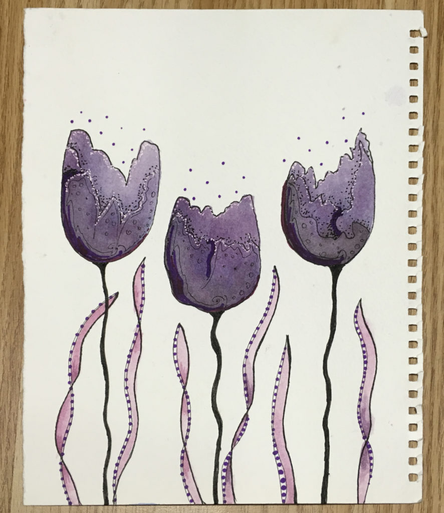 Watercolour Doodles - Tulips