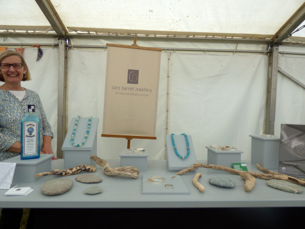 Totnes Show 2019. Recycled silver and glass jewellery.
