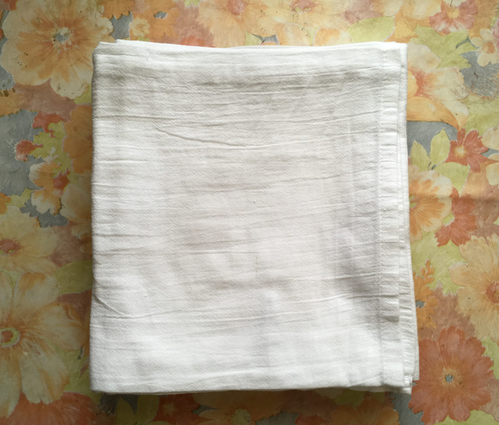 A dozen flour sack towels