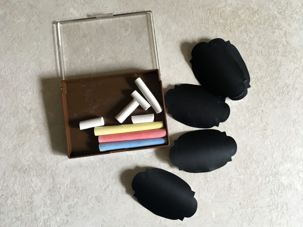 Die cut labels from self-adhesive black paper