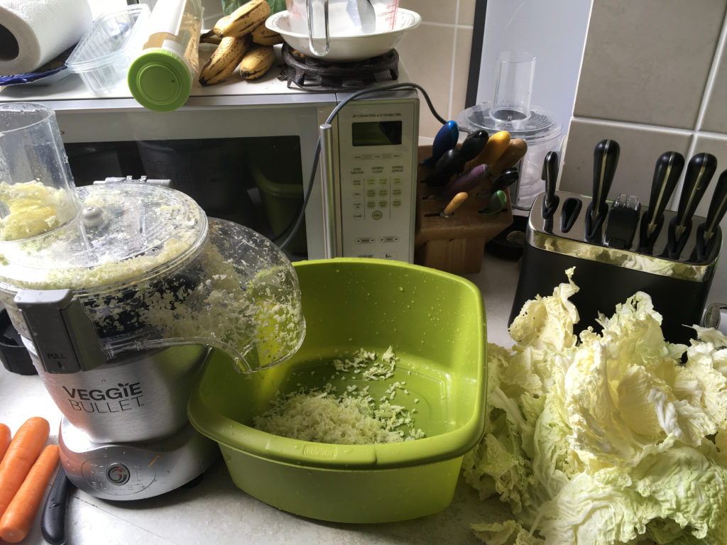 Shredding the cabbage