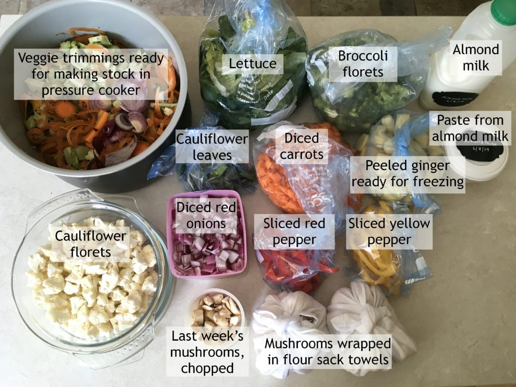 Prepped veggies