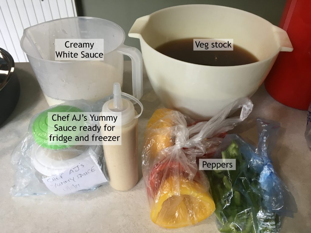 Sauces, veg stock and final veg prep