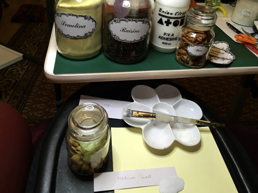 Sticking labels on my pantry jars