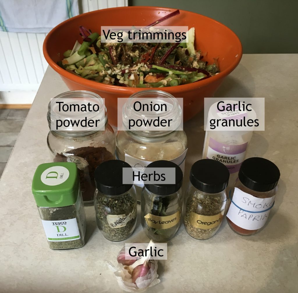 Ingredients for veg stock