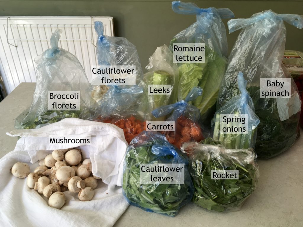 Prepped veggies, 17-9-19