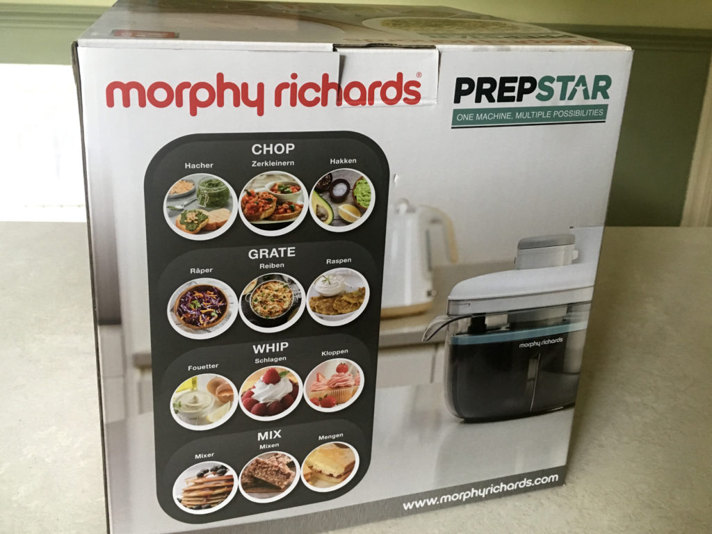 Unboxing new food processor - box back