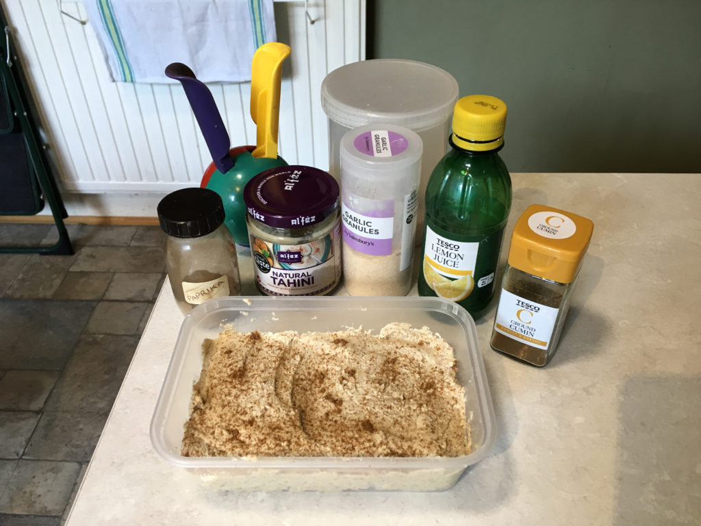 Hummus with ingredients