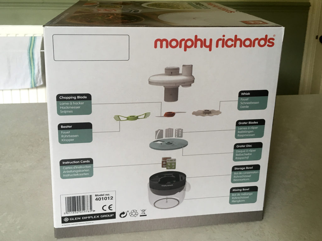 Unboxing new food processor - box other side