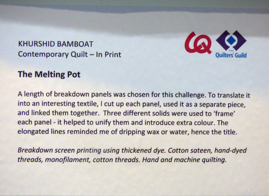 Legend for "The Melting Pot" quilt