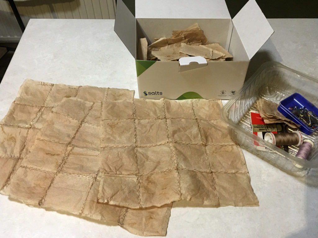 Sewing teabags together