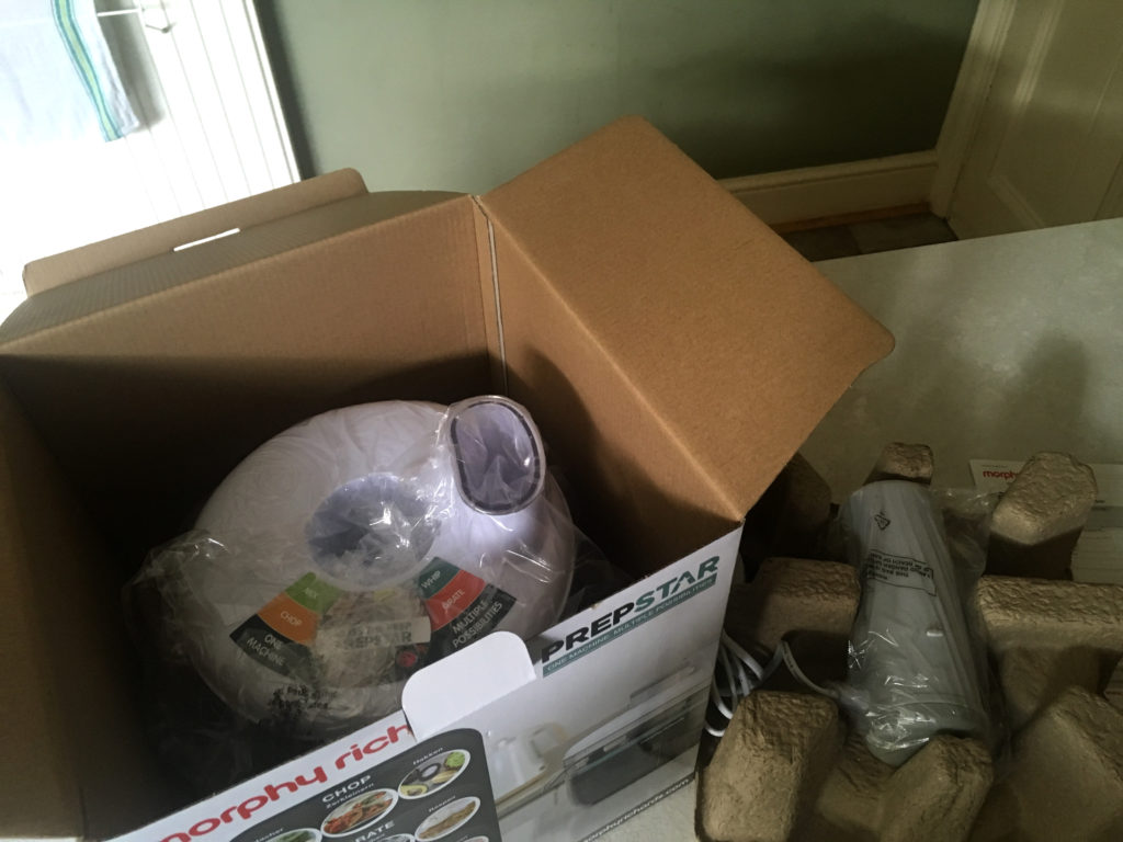 Unboxing new food processor - the motor removed