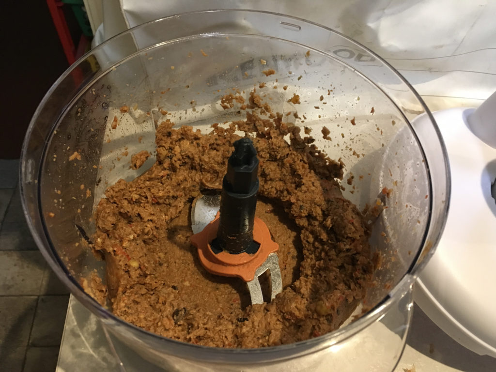 Vegan pate having been processed