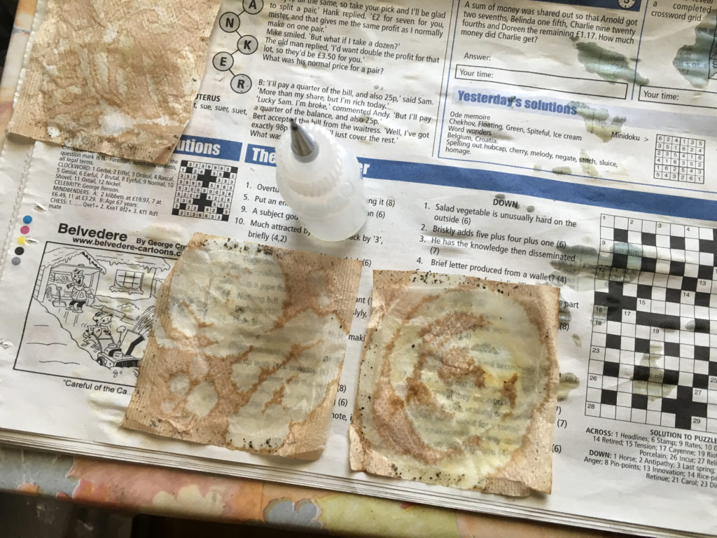 Attempts at drawing with bleach
