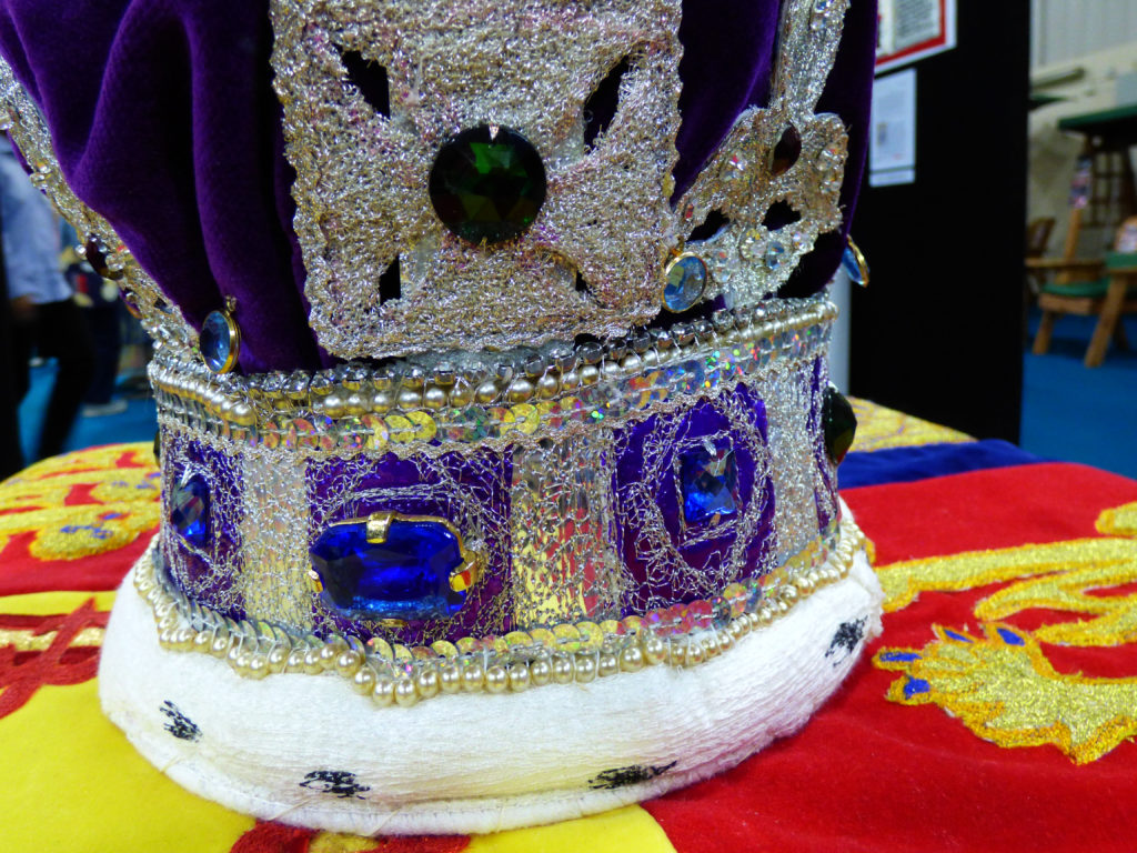 Detail of royal crown embroidery