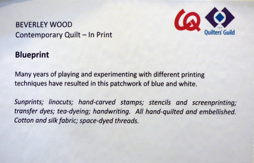 Legend for the "Blueprint" quilt