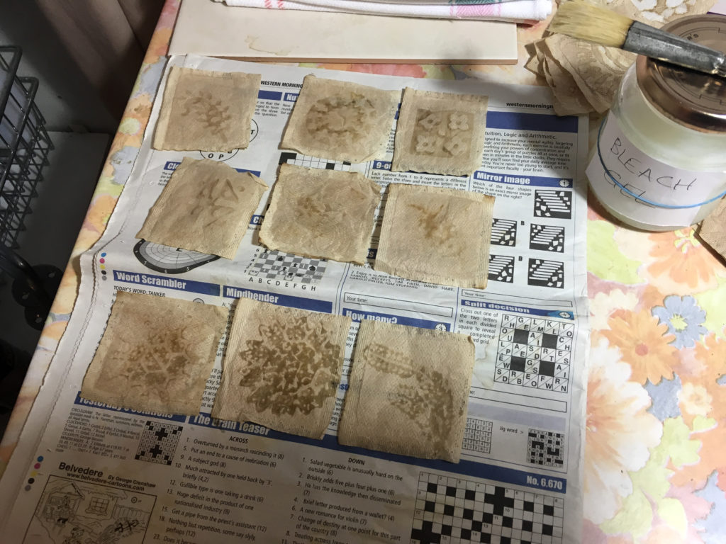 Failed attempt at using bleach gel on teabags
