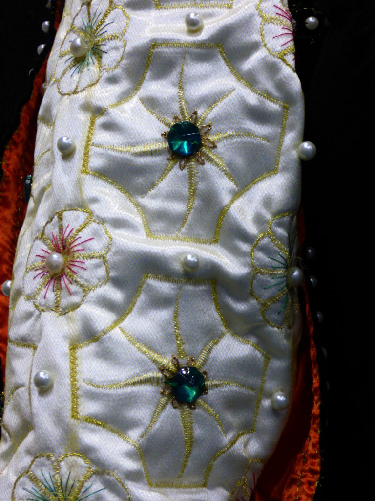 Detail of sleeve of Elizabeth I embroidery