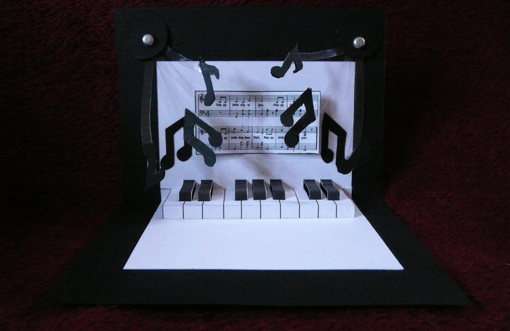 Pop-up Card with Piano Keyboard - Shoshiplatypus