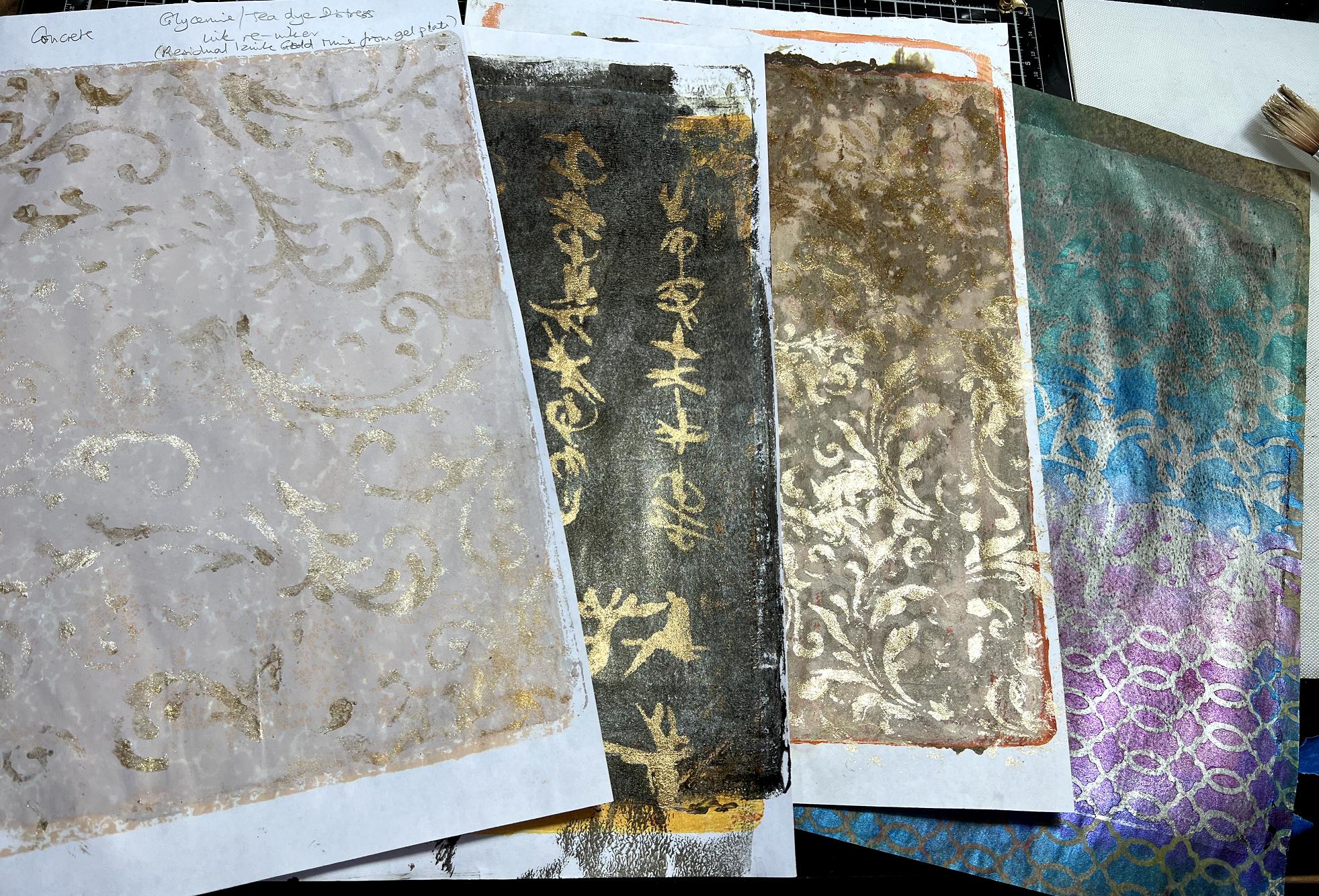 Read more about the article Altered Book – Beginning the First Page, and some Stencilled Backgrounds