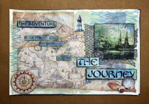 Read more about the article Altered Book: “The Journey” – Title Page, Texture Plate and Mark Makers