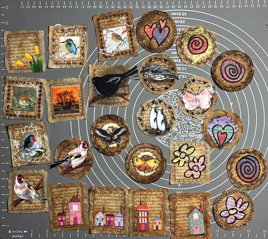 Read more about the article Teabag Embellishments and Kitty Contortionists