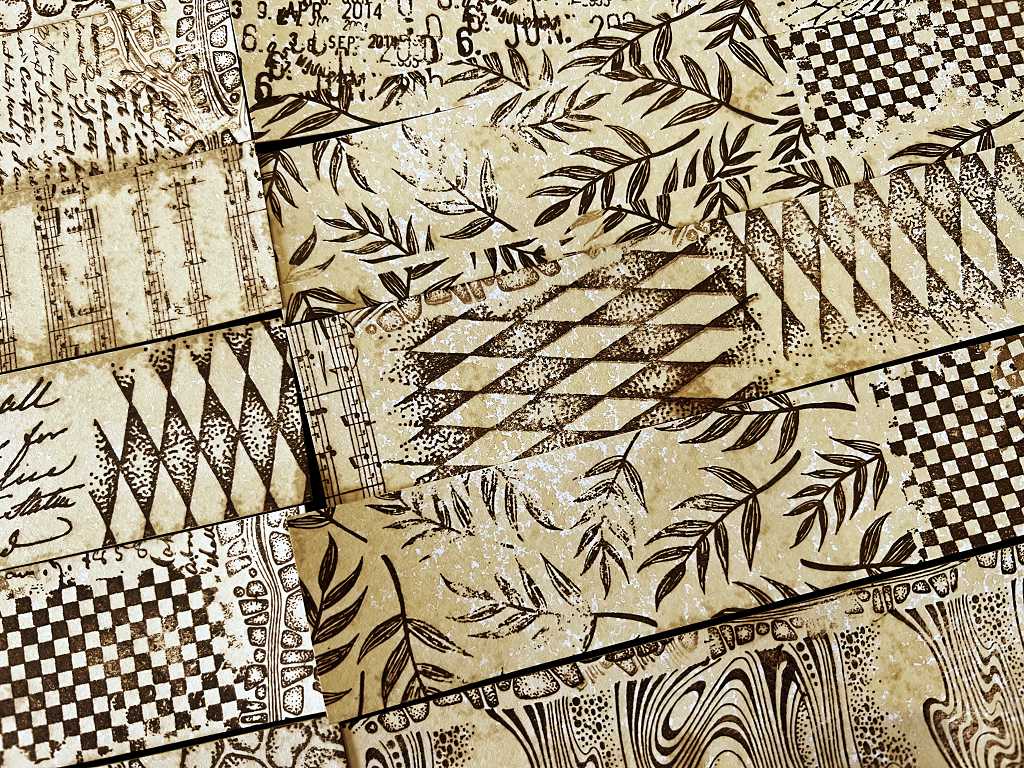 Read more about the article Scrap Busting – Coffee-Dyed Stamped Card Strips, and a Conjoined Twin Strawberry