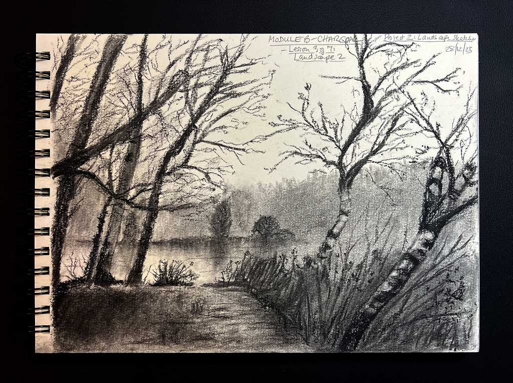 Read more about the article Online Art Course – Second Charcoal Landscape, and a Bit More Homespun Philosophy