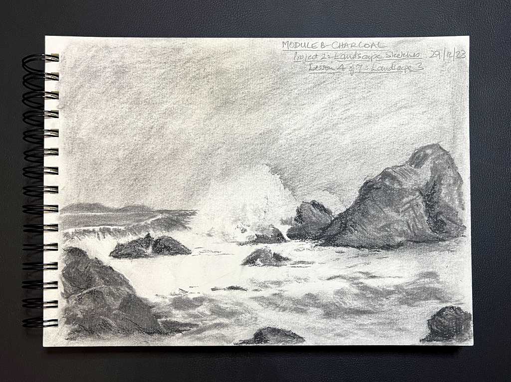 Read more about the article Online Drawing Course – Final Landscape in Charcoal