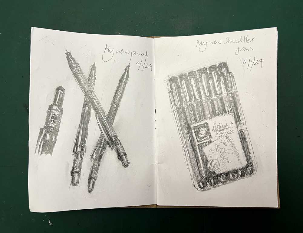 Read more about the article New Art Materials, Useful Art Web Links, and Pages from my Sketchbook