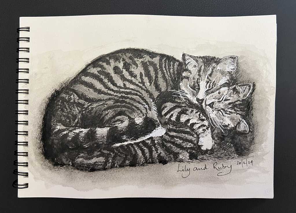 Read more about the article Online Art Course – Completing the Old Car Project, and a Drawing of Lily and Ruby