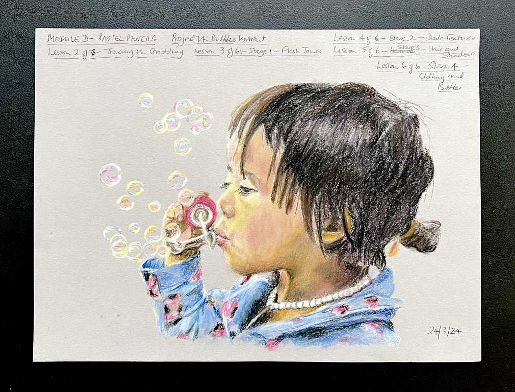 Read more about the article Online Art Course – Portrait in Pastel Pencils, and another UTI