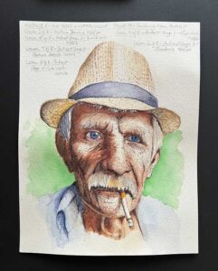 Read more about the article Online Art Course – Smoking Man in Ink Pens and Watercolour