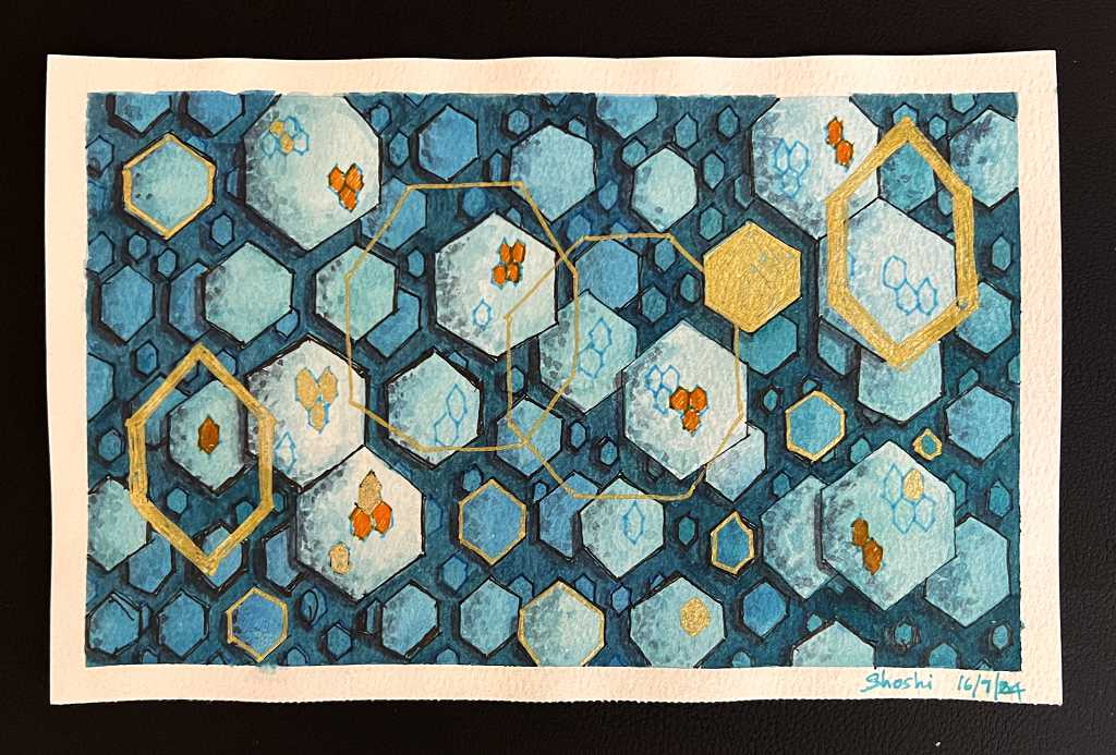 Read more about the article Negative Painting – Hexagons