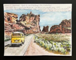 Read more about the article Online Art Course – Camper Van in a Desert Landscape