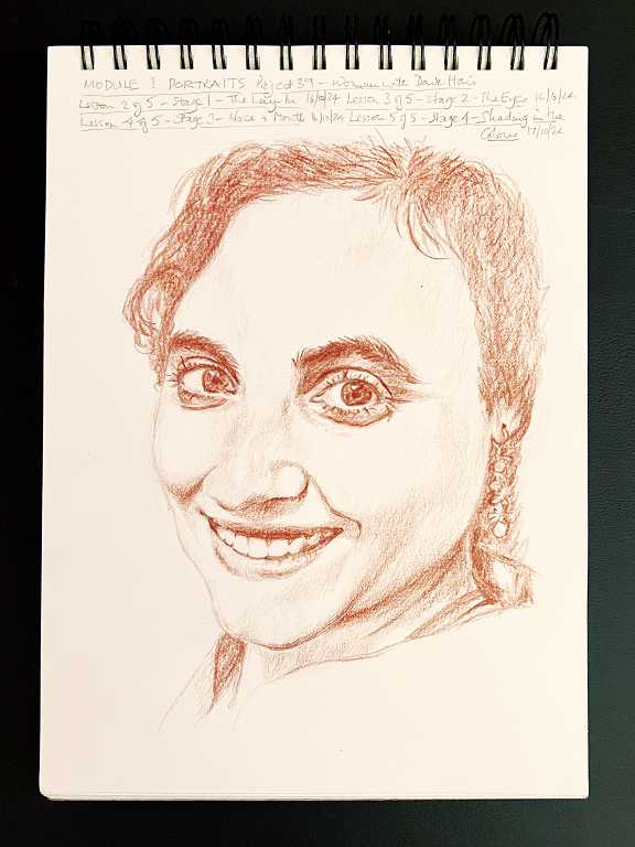 Read more about the article Online Art Course – Portrait of a Woman with Dark Hair