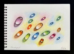 Read more about the article Water Droplets in Coloured Pencil
